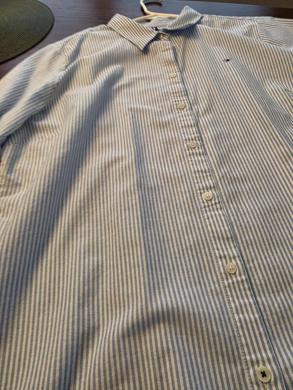 Vintage Tommy Hilfiger  White Striped Long Sleeve Dress Shirt XL